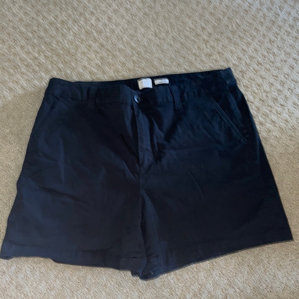 Womens black chino shorts size 14